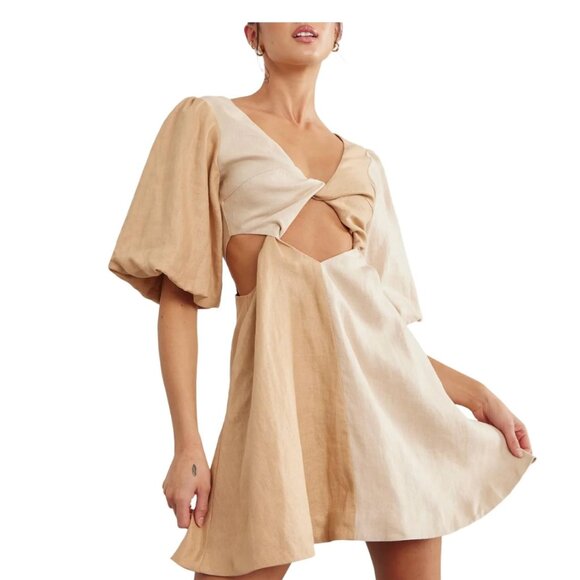 Sovere Duet Mini Dress In Sandstone